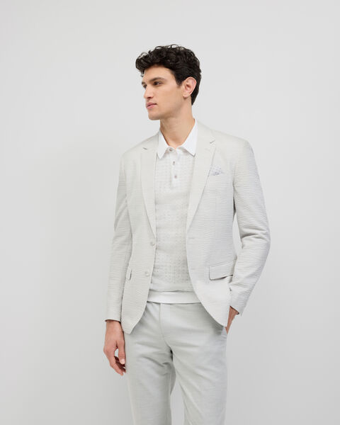 Striped Seersucker Blazer, Light Grey, hi-res